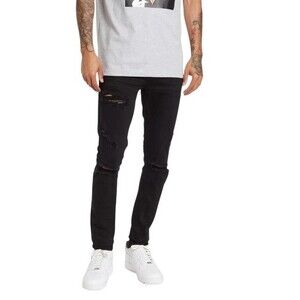 NWT‎ WELL KNOWN Mens Dean Street Jet Black Jeans Size 36